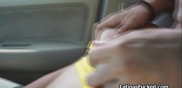  Latina goes from the airport straight onto a cock